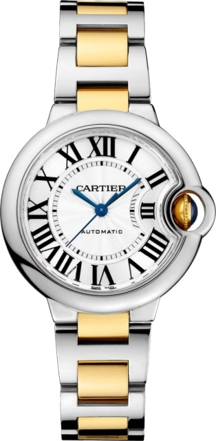 cartier ballon bleu 33mm ladies steel bracelet watch